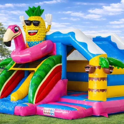 Slide Combo Doubleslide Hawaii Flamingo Springkussen